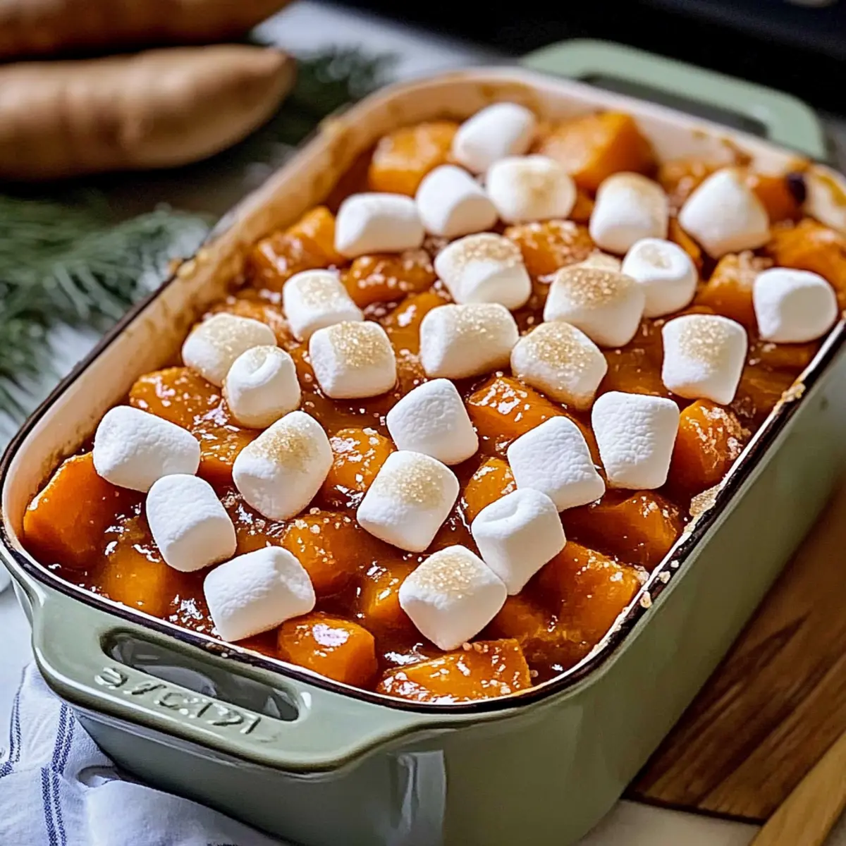 Glazed Candied Sweet Potatoes With Marshmallows