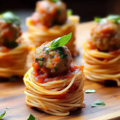 Mini Spaghetti and Meatball Bites