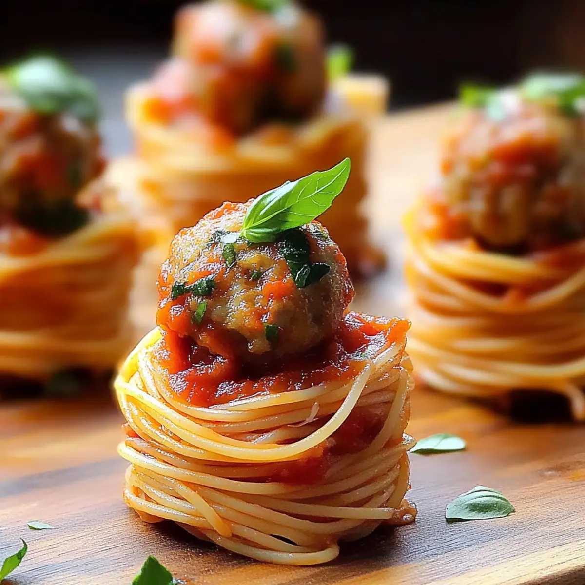Mini Spaghetti and Meatball Bites