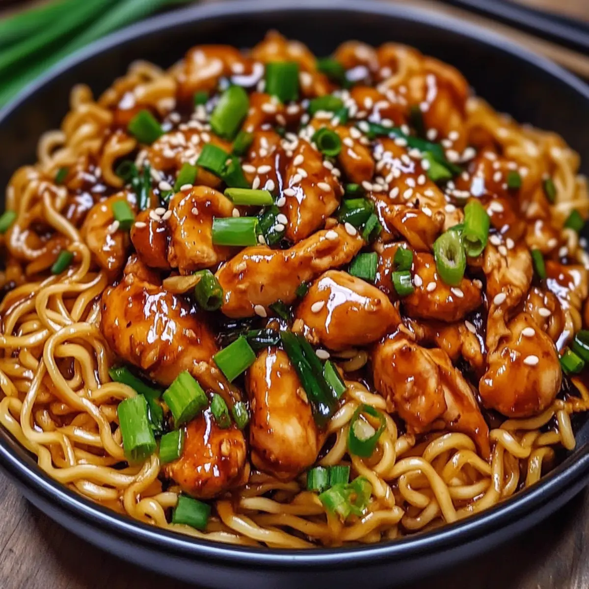 Sticky Garlic Chicken Noodles