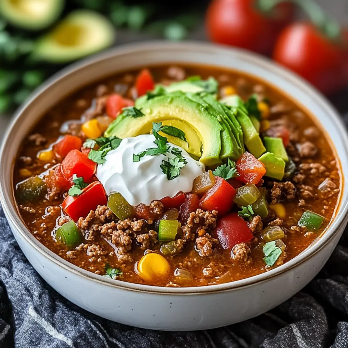 Beefy Taco Soup