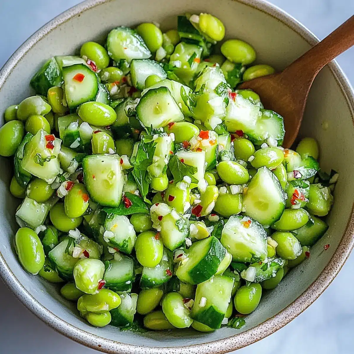 Crispy Cucumber Edamame Salad