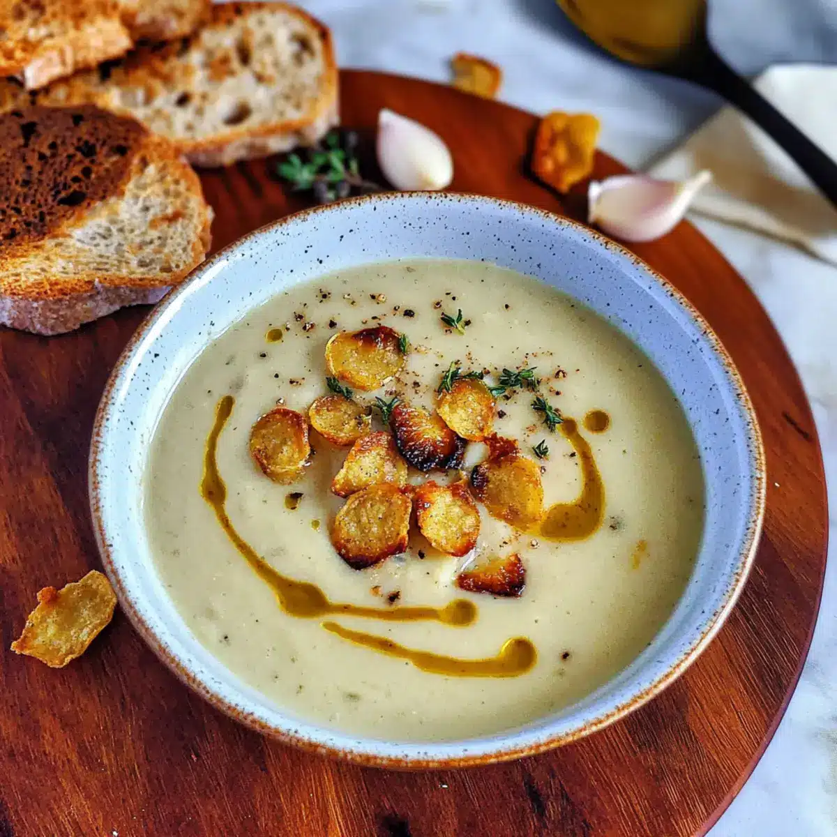 Creamy Roasted Garlic Soup
