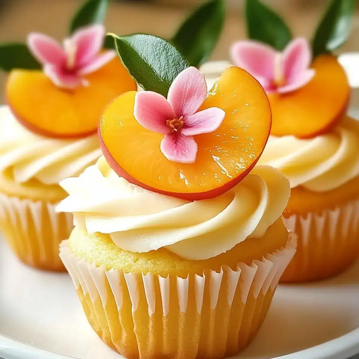 Honey Peach Cream Cheese Cupcakes
