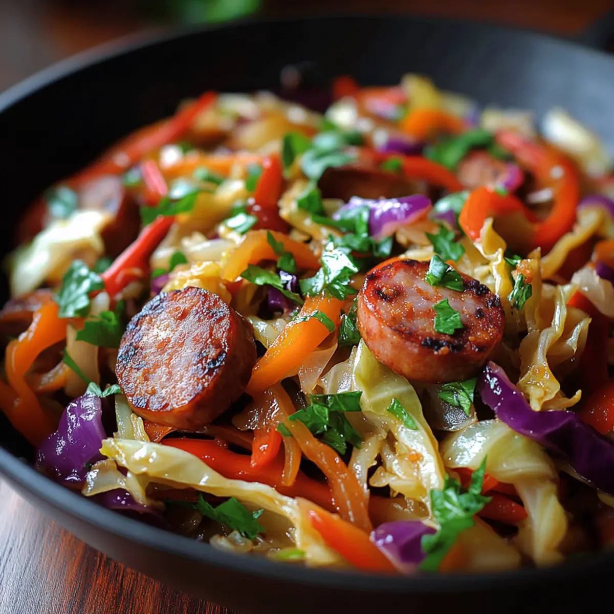 Sausage and Cabbage Stir Fry