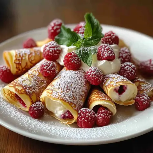 Raspberry Vanilla Cream Crepes