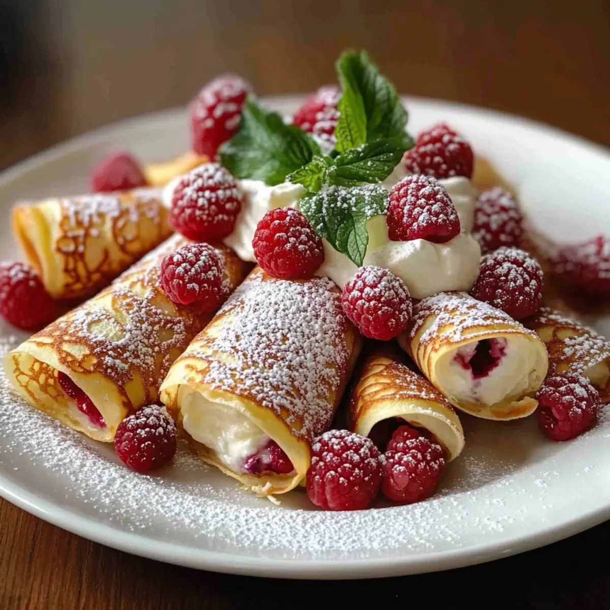 Raspberry Vanilla Cream Crepes