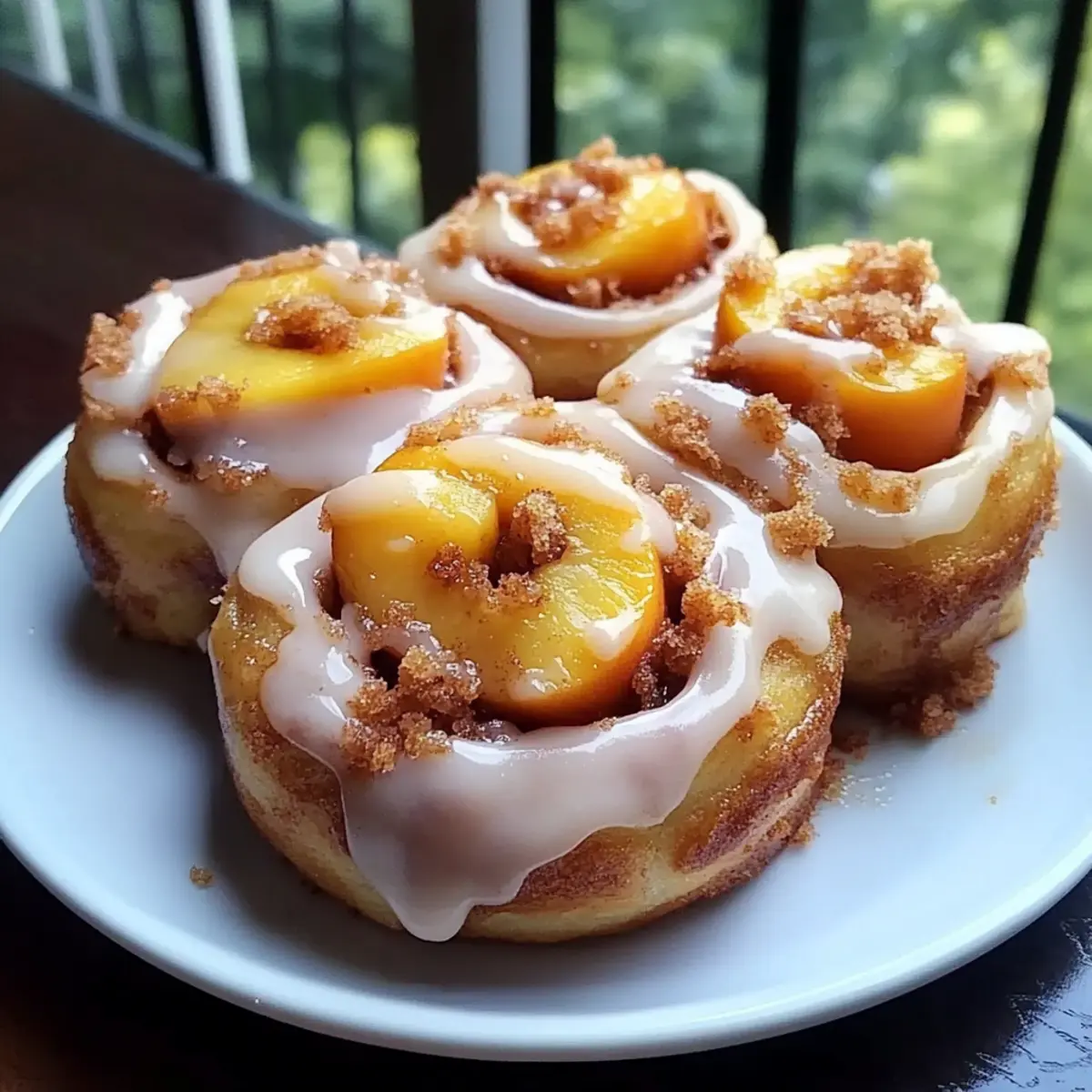 Peach Cobbler Cinnamon Rolls