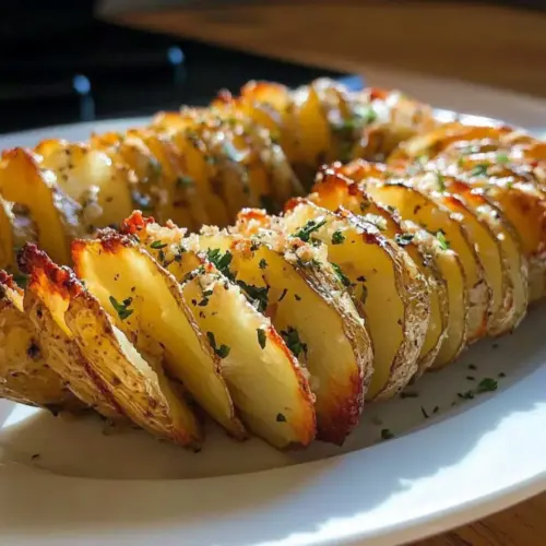 Crispy Garlic Butter Accordion Potatoes