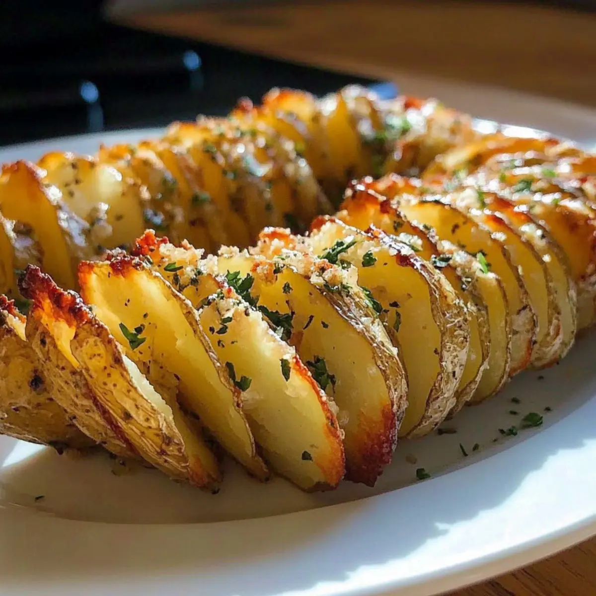 Crispy Garlic Butter Accordion Potatoes