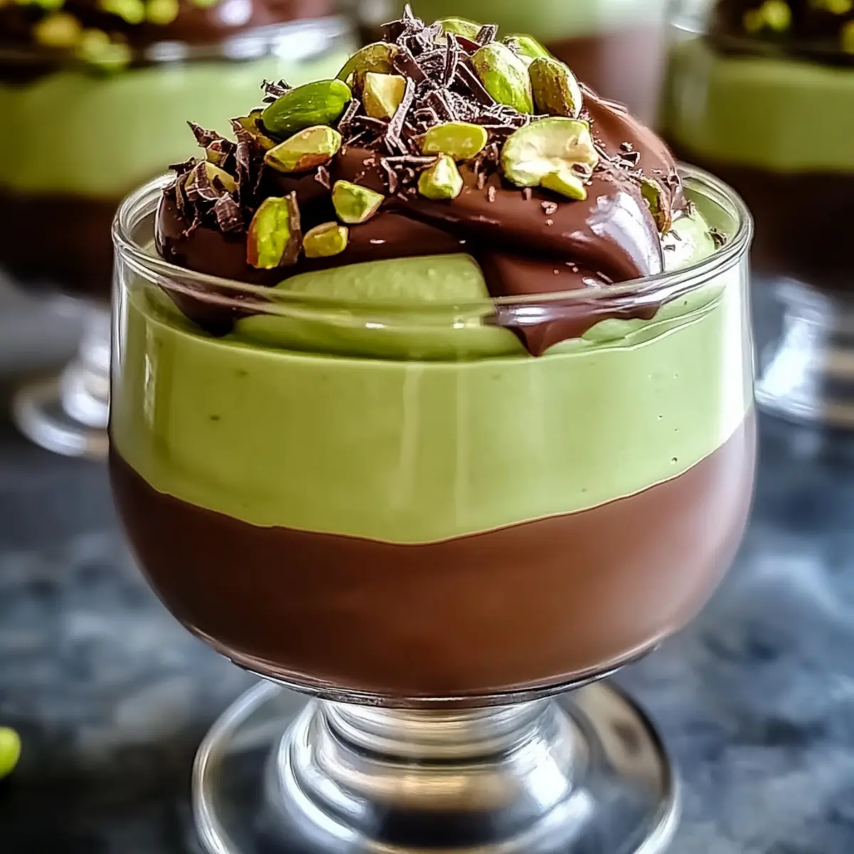 Pistachio Mousse with Chocolate Ganache