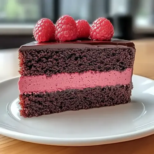 Dark Chocolate Raspberry Mousse Cake