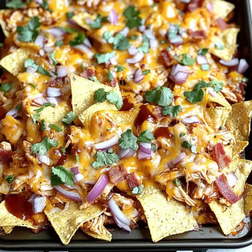 Sheet Pan BBQ Chicken Nachos