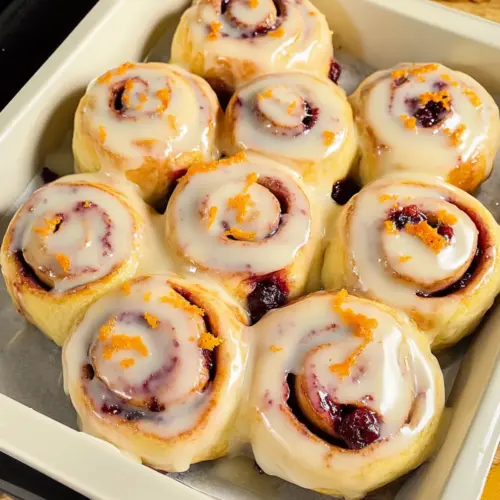 Cranberry Cinnamon Rolls with Orange Glaze