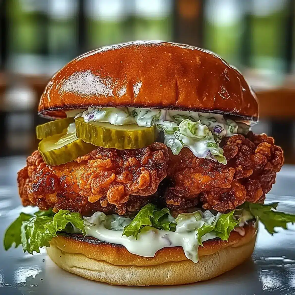Pickle Brined Fried Chicken Sandwich